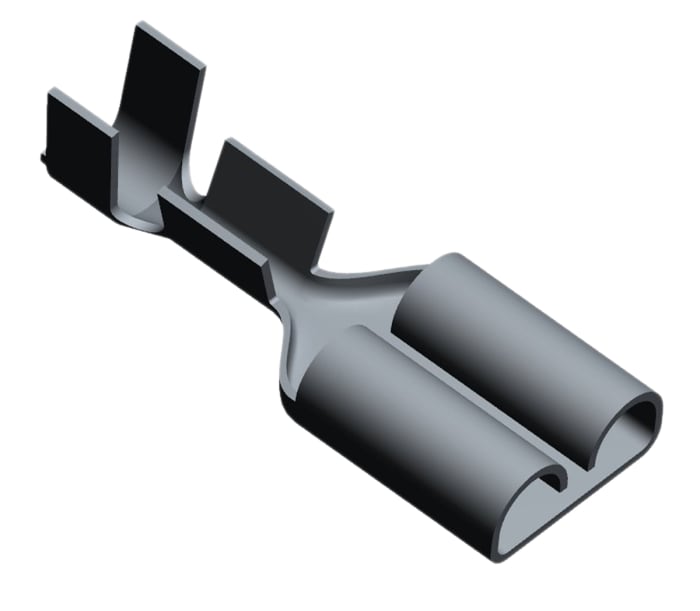 TE Connectivity FASTIN-FASTON .250 Uninsulated Female Spade Connector, Receptacle, 7.49 x 0.3mm Tab Size, 0.3mm² to