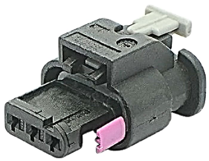 TE Connectivity, MCON 1.2 Automotive Connector Socket Black Plug-In 3 Way 1-1718644-1