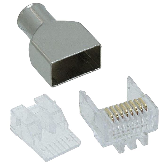 Conector macho modular RJ45 Cat6 Macho TE Connectivity, de 8P8C vías, apantallado