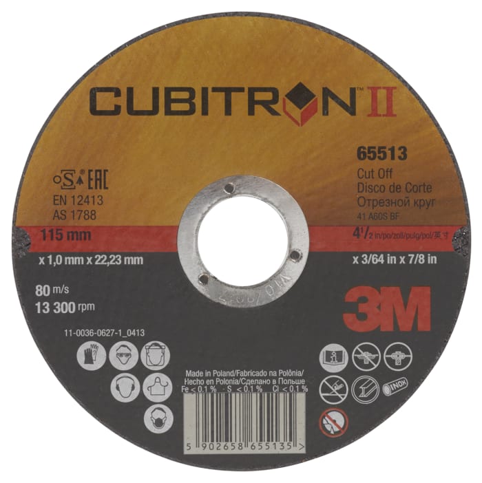 3M Cubitron™ II Ceramic x 1mm Thick, 3M™ Cubitron™ II Cut-off Wheel, 25 in pack