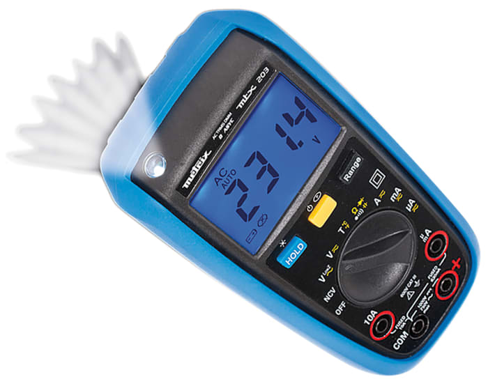 Metrix MTX203 Handheld Digital Multimeter, True RMS, 10A ac Max, 10A dc  Max, 750V ac Max - RS Calibrated