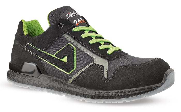 AIMONT 24 BIT Unisex Black, Grey Aluminium  Toe Capped Safety Trainers, UK 7, EU 41