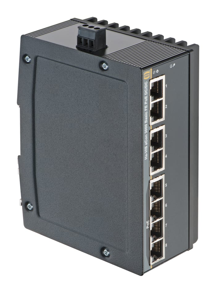 Harting 8 RJ45 Portlu DIN Rayı Ethernet Switch (Ayarlanmamış) 10/100Mbit/sn