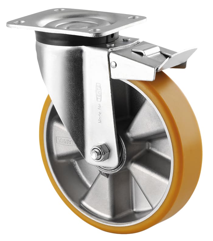 Roulette industrielle Pivotant avec frein Tente, Ø 200mm, 600kg