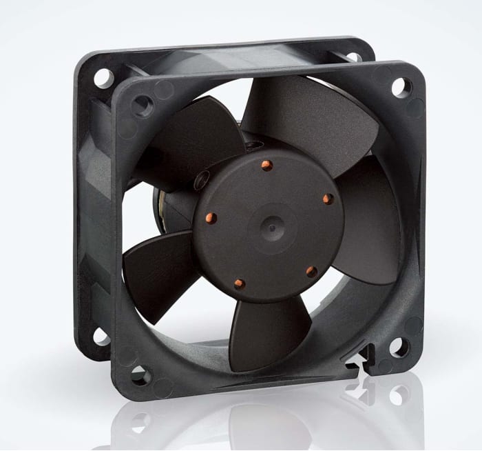ebm-papst 600 N Series Axial Fan, 24 V dc, DC Operation, 56m³/h, 3W, IP68, 60 x 60 x 25mm