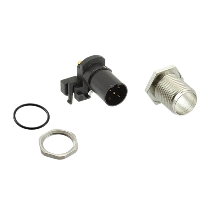 TE Connectivity Circular Connector, 5 Contacts, PCB Mount, Plug, Male, IP68, M12 Series