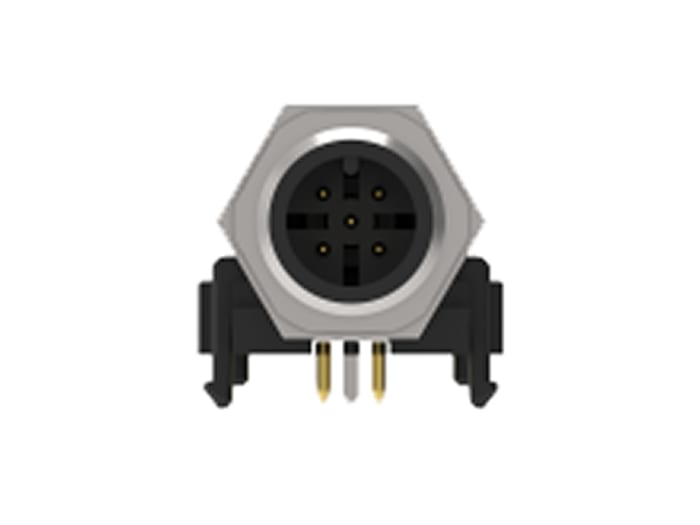 TE Connectivity Circular Connector, 5 Contacts, PCB Mount, Plug, Male, IP68, M12 Series