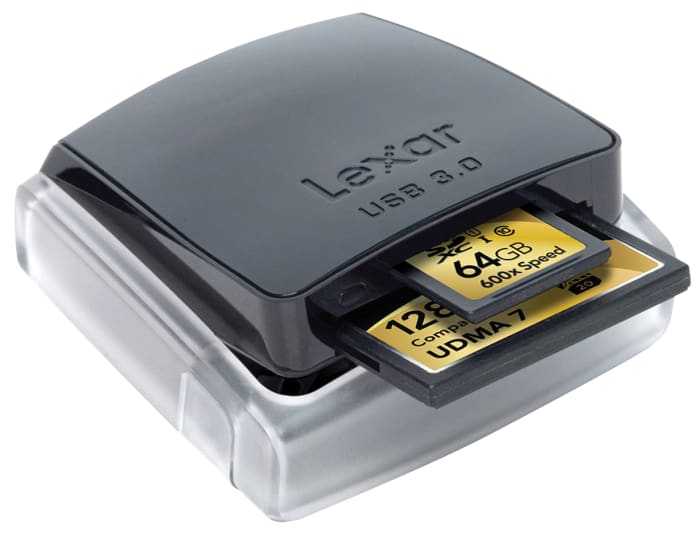 Lexar USB 3.0 External Card Reader for Compact Flash Type I, Compact Flash Type II, MicroSD, MicroSDHC, MicroSDXC,