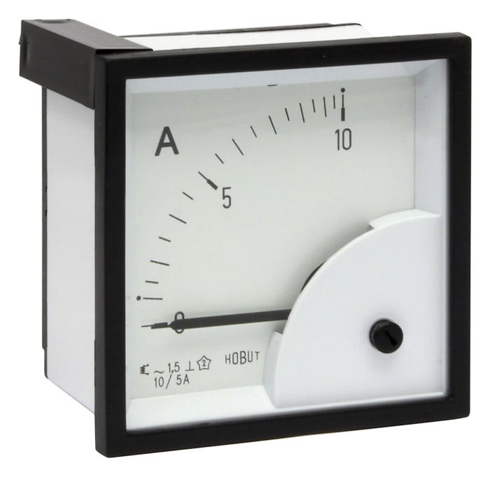 HOBUT D72SD Analogue Panel Ammeter 0/10A For 10/5A CT AC, 72mm x 72mm Moving Iron