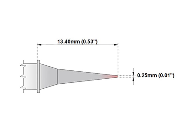 Panne de fer à souder Thermaltronics, Micro fin, série M, 0,25 mm