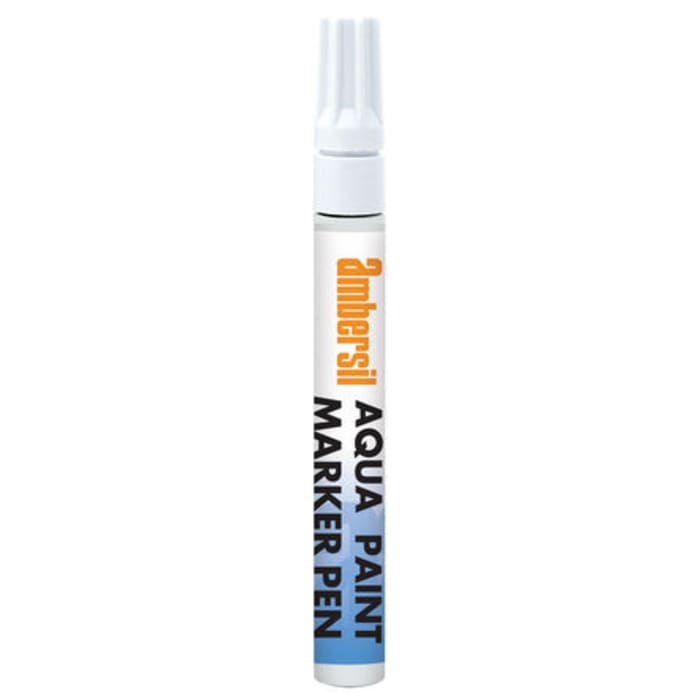 Ambersil White 4.5mm Medium Tip Paint Marker Pen for use with Glass, Metal, Plastic