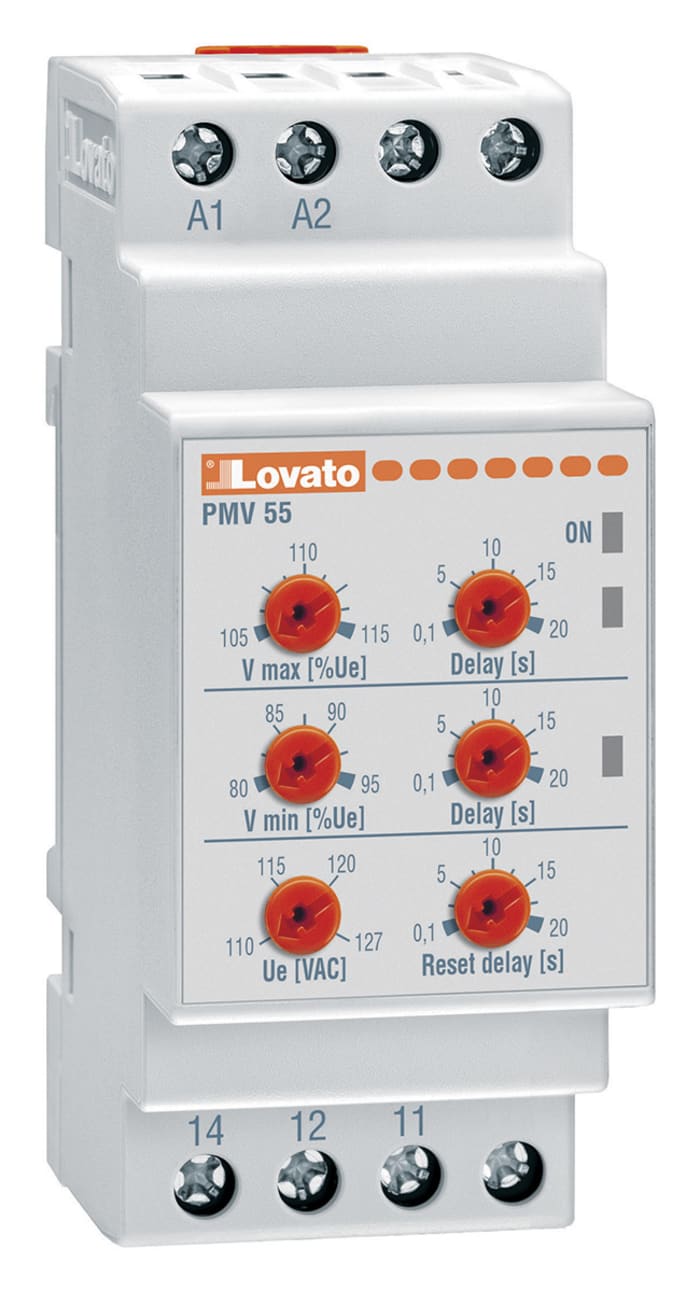 PMV55A240 Lovato Lovato Voltage Monitoring Relay, 1 Phase, SPDT, Maximum of 400V ac, DIN Rail