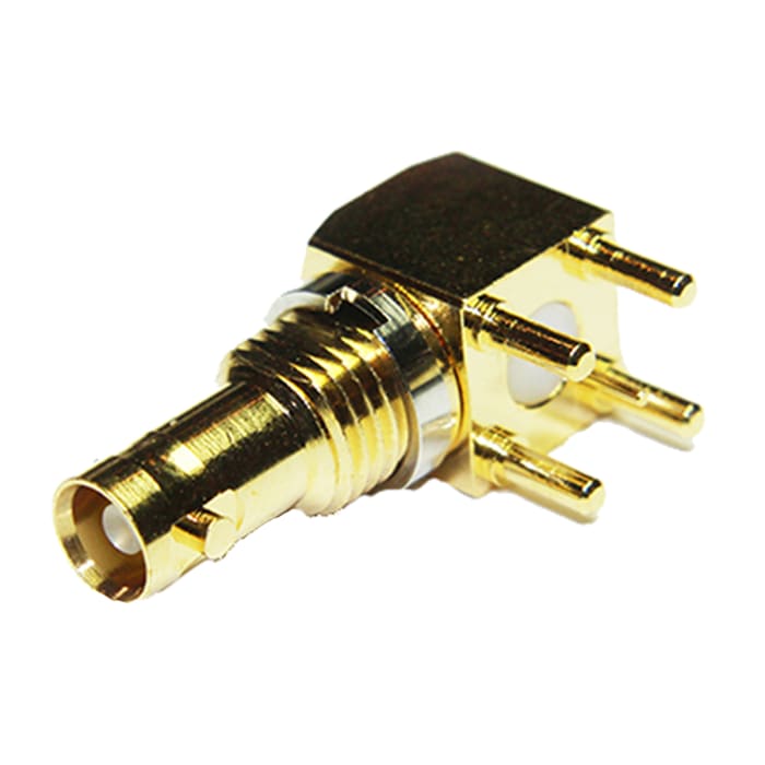 COAX Connectors BNC Series Surface Female Micro BNC Connector, 75 Ω, Right Angle Body Solder