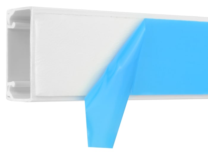 RS PRO White Mini Trunking Self-Adhesive - Closed Slot, W25 mm x D16mm, L2m, uPVC