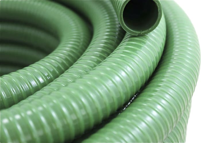 RS PRO PVC, Hose Pipe, 38mm ID, 45.8mm OD, Green, 10m