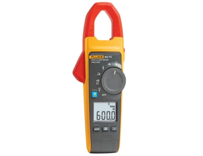 Klešťový měřicí přístroj 600A ac 600V ac 600V dc 200μA dc 6mΩ +400°C, CAT III 600V Wi-Fi, typ displeje: LCD Fluke 902 FC