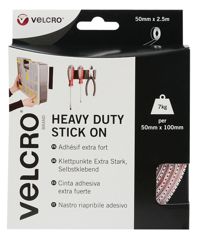 VELCRO® Brand Heavy Duty Stick-on Tape Hook & Loop Tape 50mm Wide White  Sold in 50cm Lengths Holds up to 7kgs per 10cm -  Norway