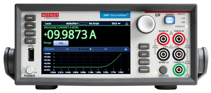 Keithley 2400 Series Source Meter, 200 mV → 100 V, 1-Channel, 10 (Pulsed Output) A, 7 (DC Output) A, 1000 W