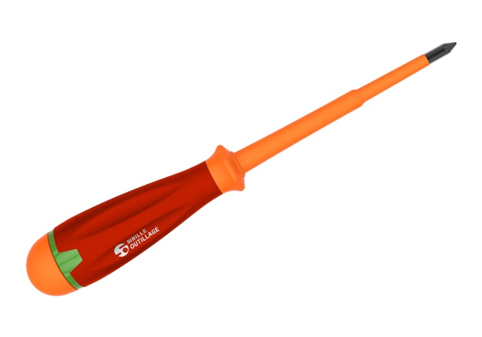 Penta Pozidriv Insulated Screwdriver, PZ2 Tip, 100 mm Blade, VDE/1000V