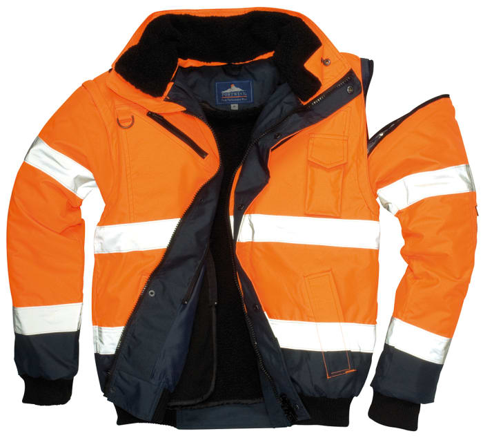 Portwest Orange Men Hi Vis Bomber Jacket, 3XL