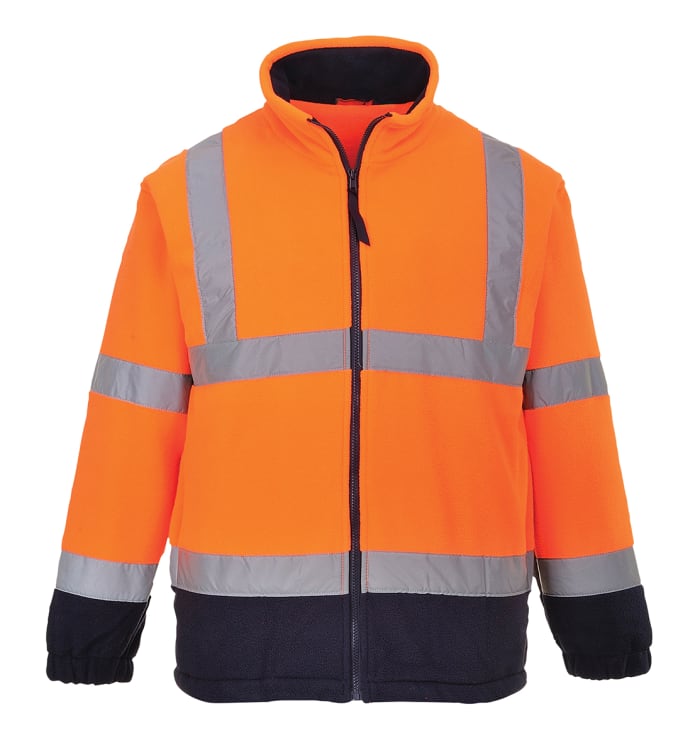 RS PRO Navy/Orange Men Hi Vis Fleece, L