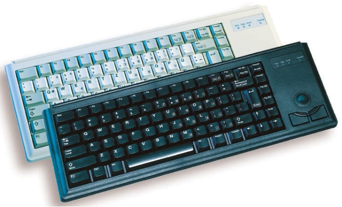 Cherry Wired PS/2 Compact Trackball Keyboard, QWERTZ, Black