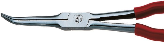 Long reach bent needle nose plier,60deg