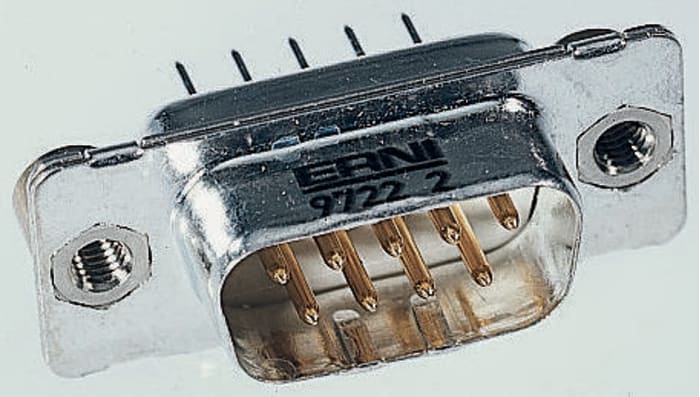 Provertha TMC 9 Way Through Hole D-sub Connector Socket, 2.84mm Pitch, with M3 Inserts