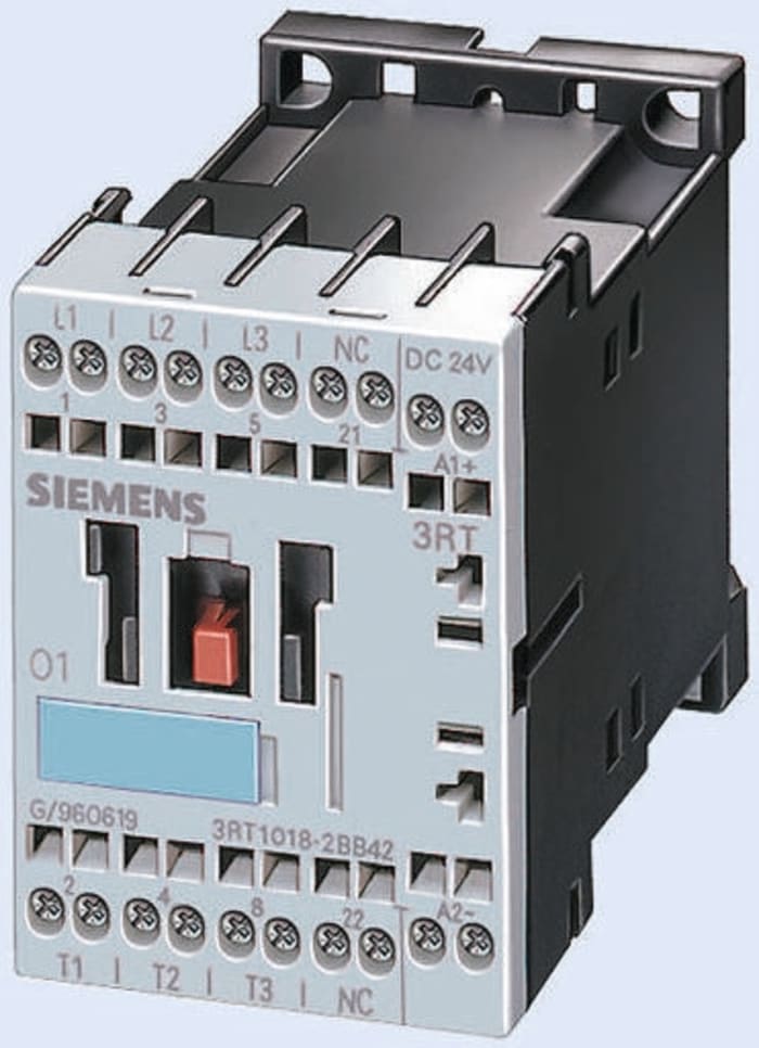 Siemens SIRIUS Classic 3RT1 Contactor, 110 V ac Coil, 3-Pole, 12 A, 5.5 kW, 3NO, 400 V ac