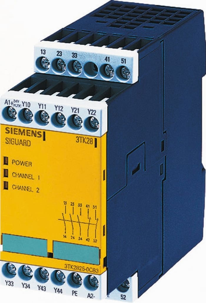Siemens SIRIUS 3TK28 Safety Relay, 24V ac, Dual-Channel, 3 Safety Contacts