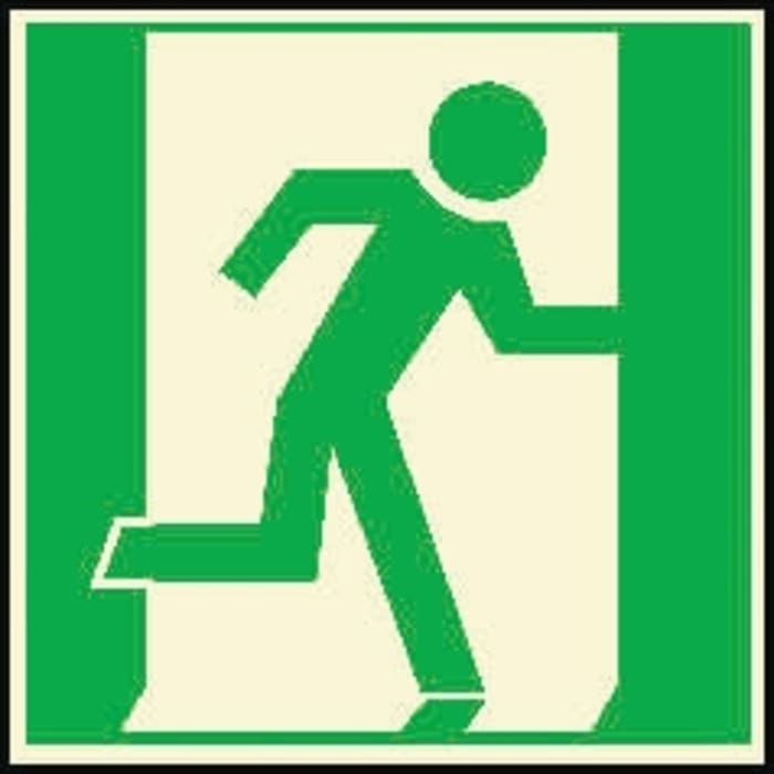 Adhesive Film Fire Exit Right Non-Illuminated Emergency Exit Sign