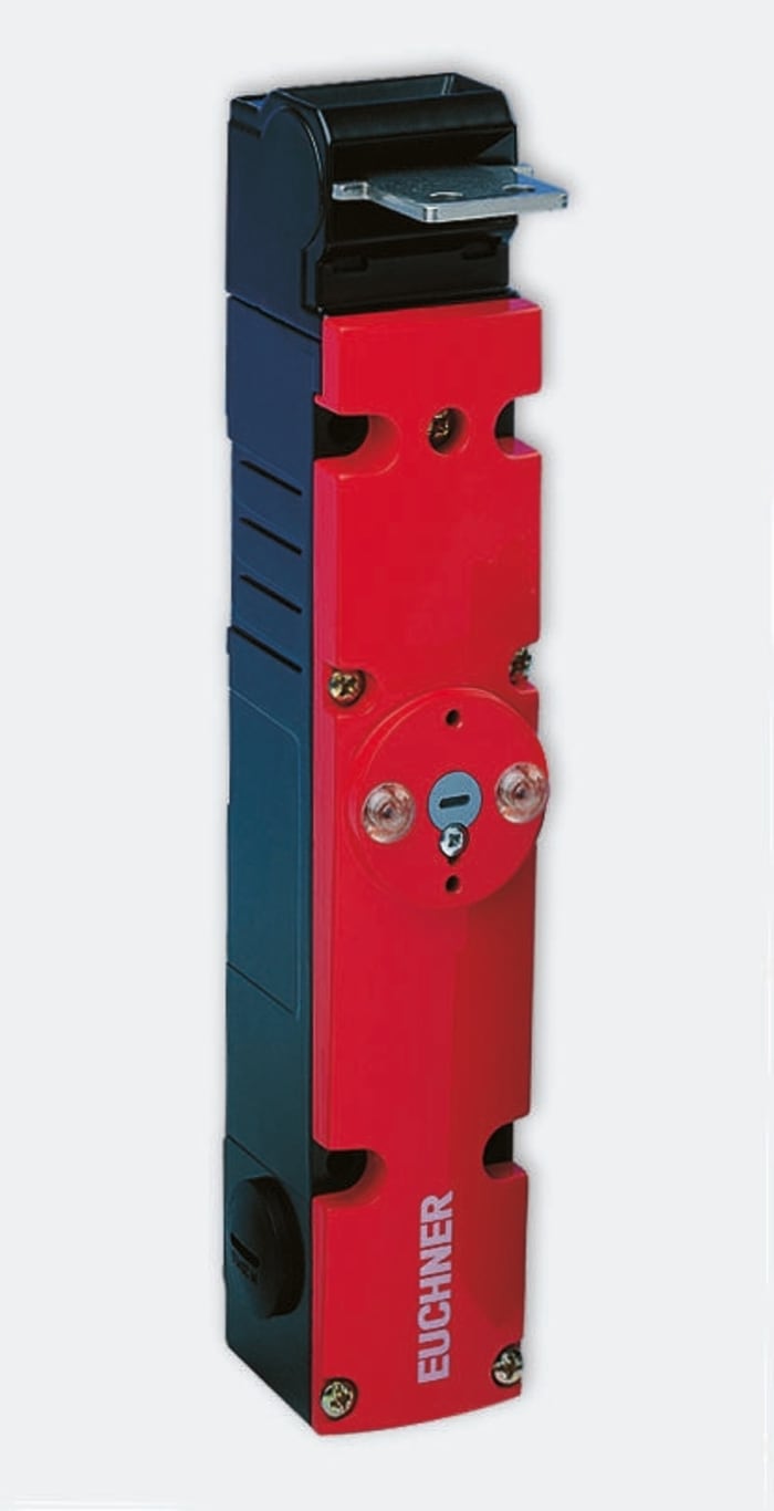 Interruptor de bloqueo por solenoide Euchner TX1, 24V ac/dc, cont. aux. 1NA, Alimentar para desbloquear, IP67