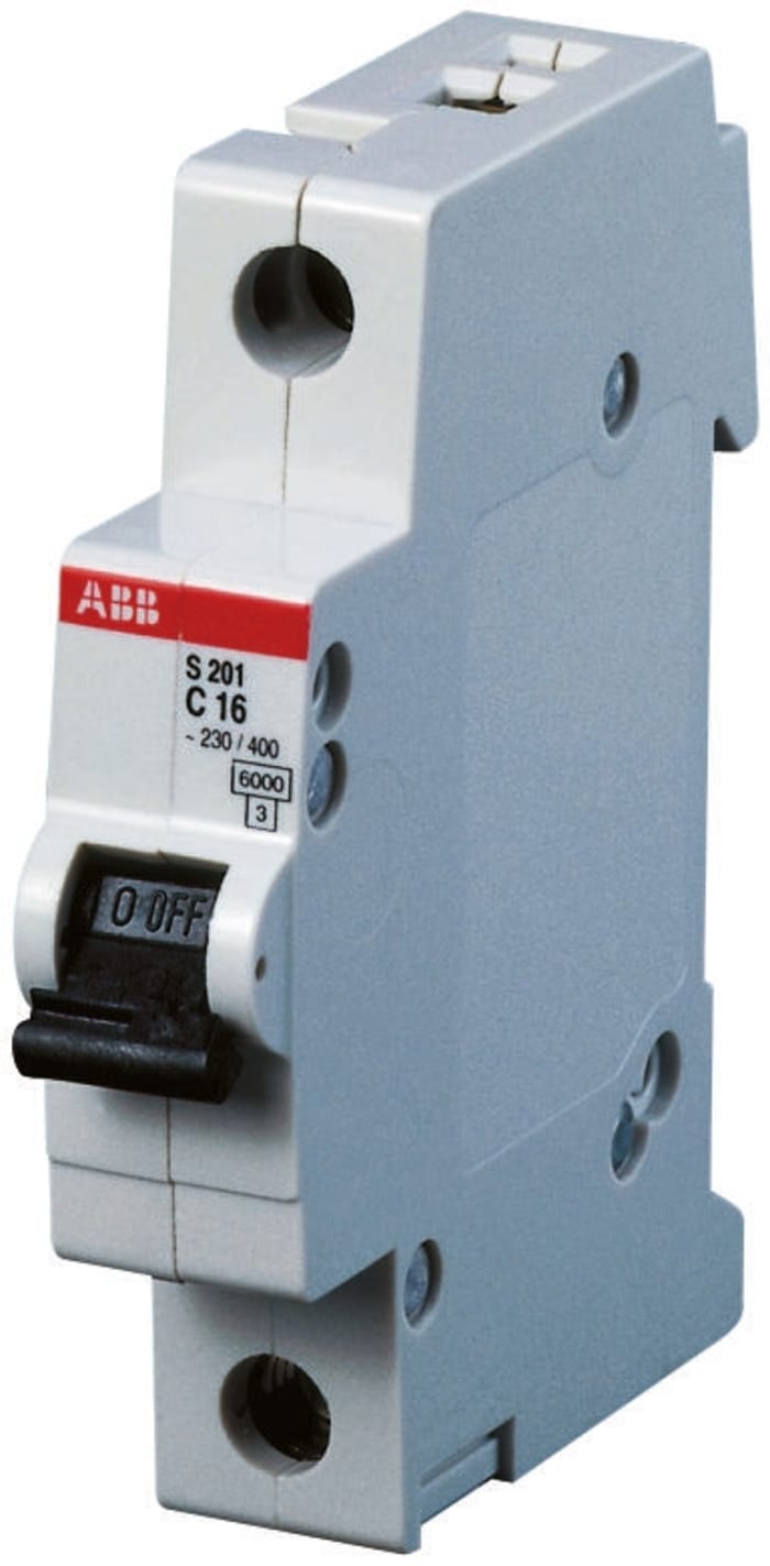 ABB System Pro M Compact S200 MCB2P, 16A Curve C, 440V AC, 125V DC, 6 kA Breaking Capacity