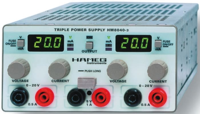 Fuente de alimentación de RF Rohde & Schwarz HM8040-3, 0 → 20 V, 5 V, 0.05%, 228 x 135 x 68mm, +40°C, +5°C