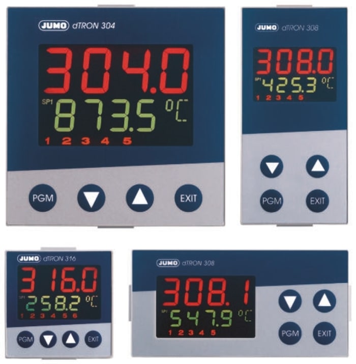 Jumo PID Temperature Controller, 96 x 96mm, 110 → 240 V ac Supply Voltage