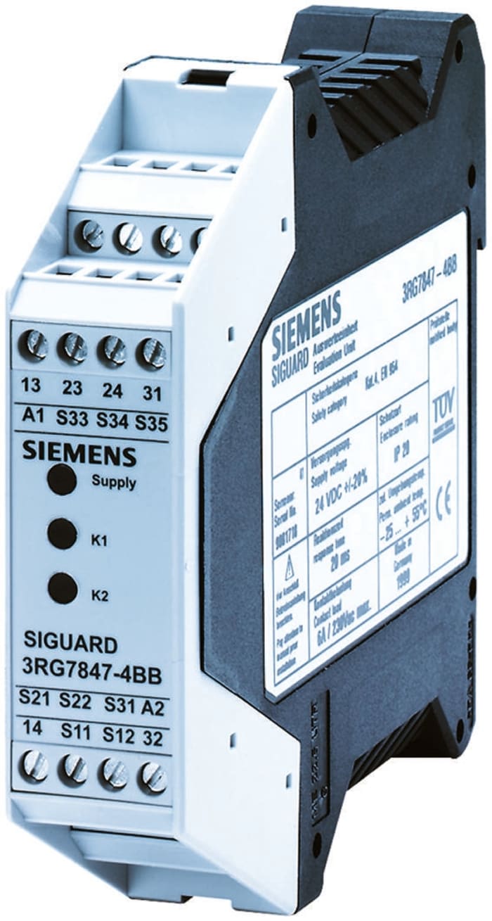 Siemens Emergency Stop Safety Relay, 24V ac/dc, 2 Safety Contacts