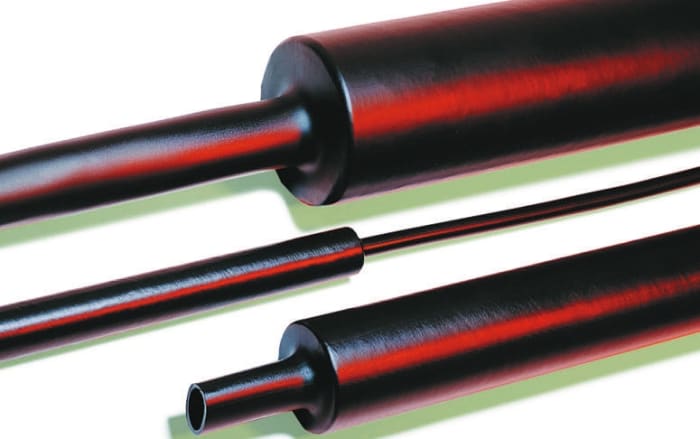 HellermannTyton Siyah Isıyla Daralan Makaron, 95mm, Büzüşme Oranı: 4:1, 1m Uzunluğunda