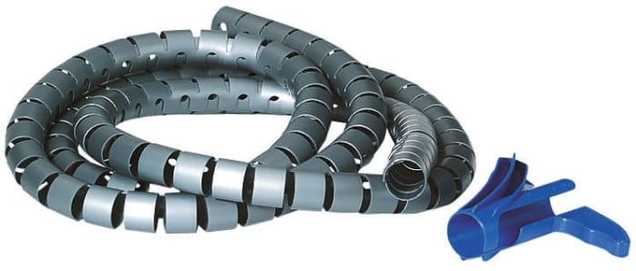HellermannTyton Braided PP Silver Cable Sleeve, 20mm Diameter, 25m Length, Helawrap HWPP Series