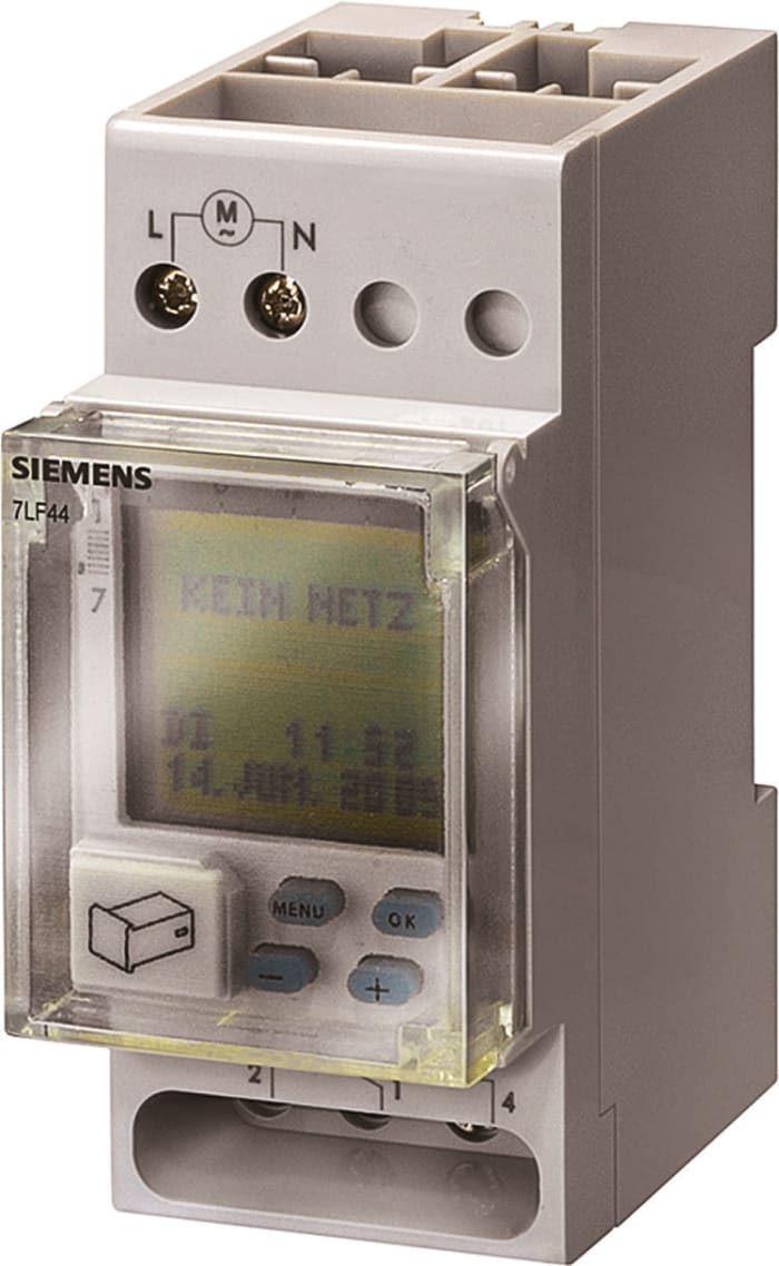 Interrupteur horaire pour rail DIN Siemens, 230 V c.a. 1 canal