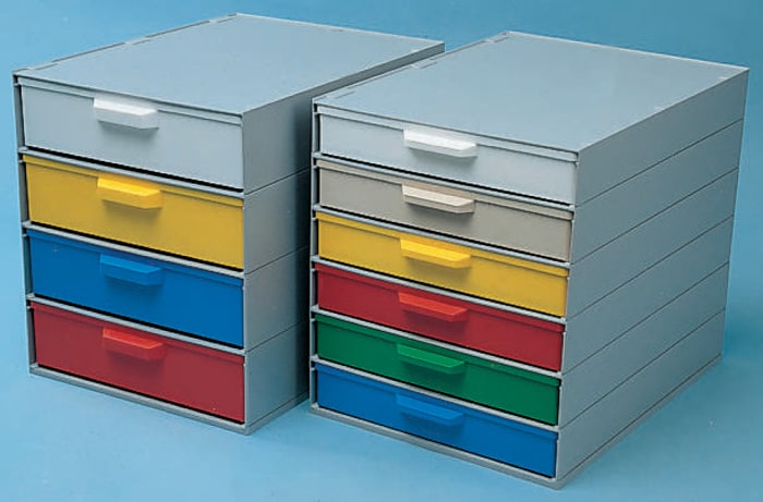 RS PRO 4 Drawer Storage Unit, 305mm x 257mm x 355mm, Blue, Red, White, Yellow
