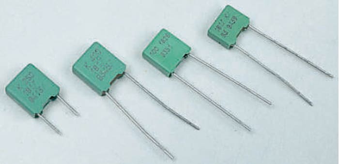 Vishay MKT 1817, MKT1817 Polyester Film Capacitor, 200 V ac, 400 V dc, ±10%, 1nF, Through Hole