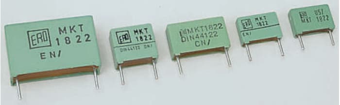 Vishay MKT 1822 Polyester Film Capacitor, 200 V ac, 400 V dc, ±10%, 1.5μF, Through Hole