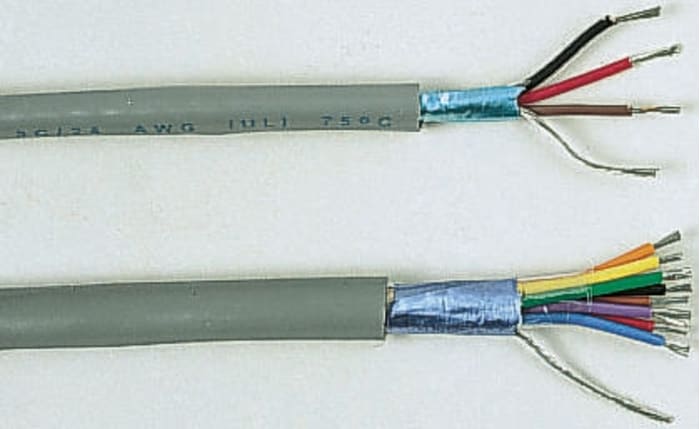 Câble multiconducteur Blindé Alpha Wire Xtra-Guard 2 300 V, 2 x 0,35 mm, 22 AWG Noir, 30m