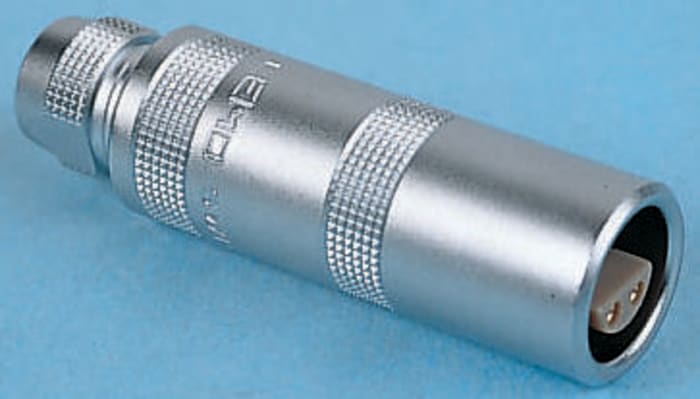 LEMO Circular Connector, 2 Contacts, Cable Mount, Socket, Female, IP50, 1S Series