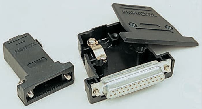 Amphenol ICC Polymer Angled, Straight D Sub Backshell, 25 Way