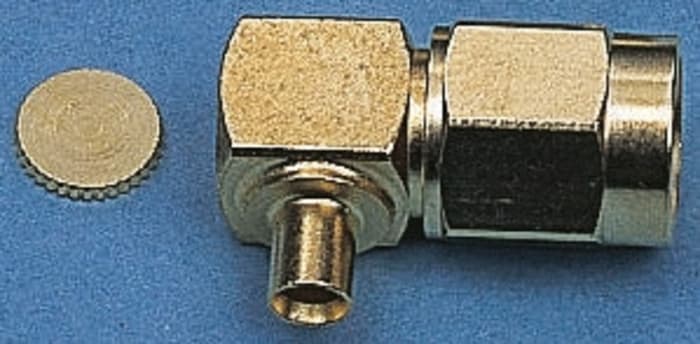 Telegartner, Plug Cable Mount SMA Connector, 50Ω, Solder Termination, Right Angle Body