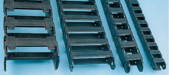 Igus 200, e-chain Siyah, Igumid G Hareketli Kablo Kanalı, 93 mm x 35mm, Uzunluk: 1m, Bükme Yarıçapı: 75 mm