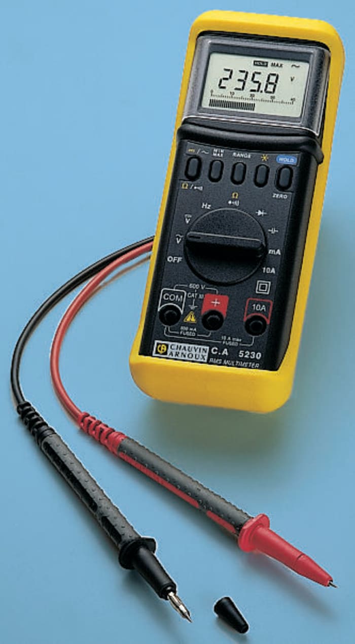 Chauvin Arnoux C.A 5220G Handheld LCD Digital Multimeter, 10A ac Max, 10A dc Max, 600V ac Max