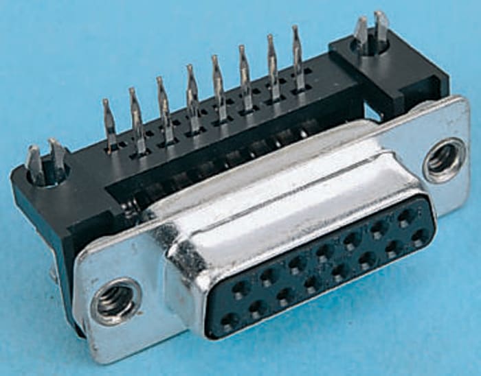 Amphenol Communications Solutions FCC17 15 Way Right Angle Through Hole D-sub Connector Socket, with 4-40 UNC Threaded