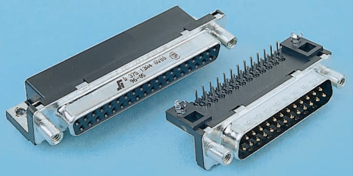 Conector D-sub PCB RS PRO, paso 2.74mm, Ángulo de 90° , Montaje en PCB, Macho, Terminación Orificio Pasante, 300 Vac, 5A